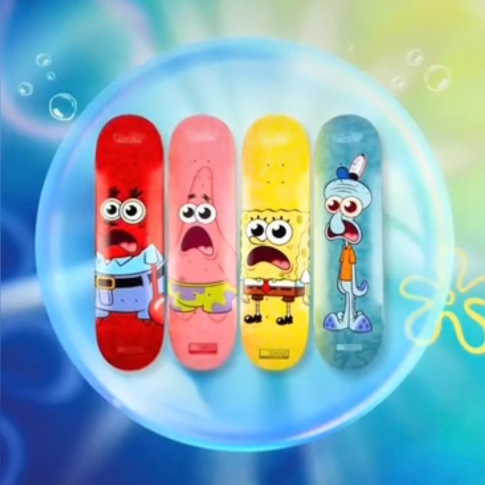 SpongeBob SquarePants Skateboard Deck set of 4 Limited Edition Rare Nickelodeon